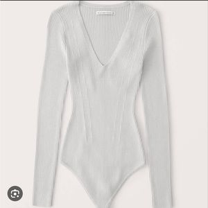 A&F White Sweater Bodysuit